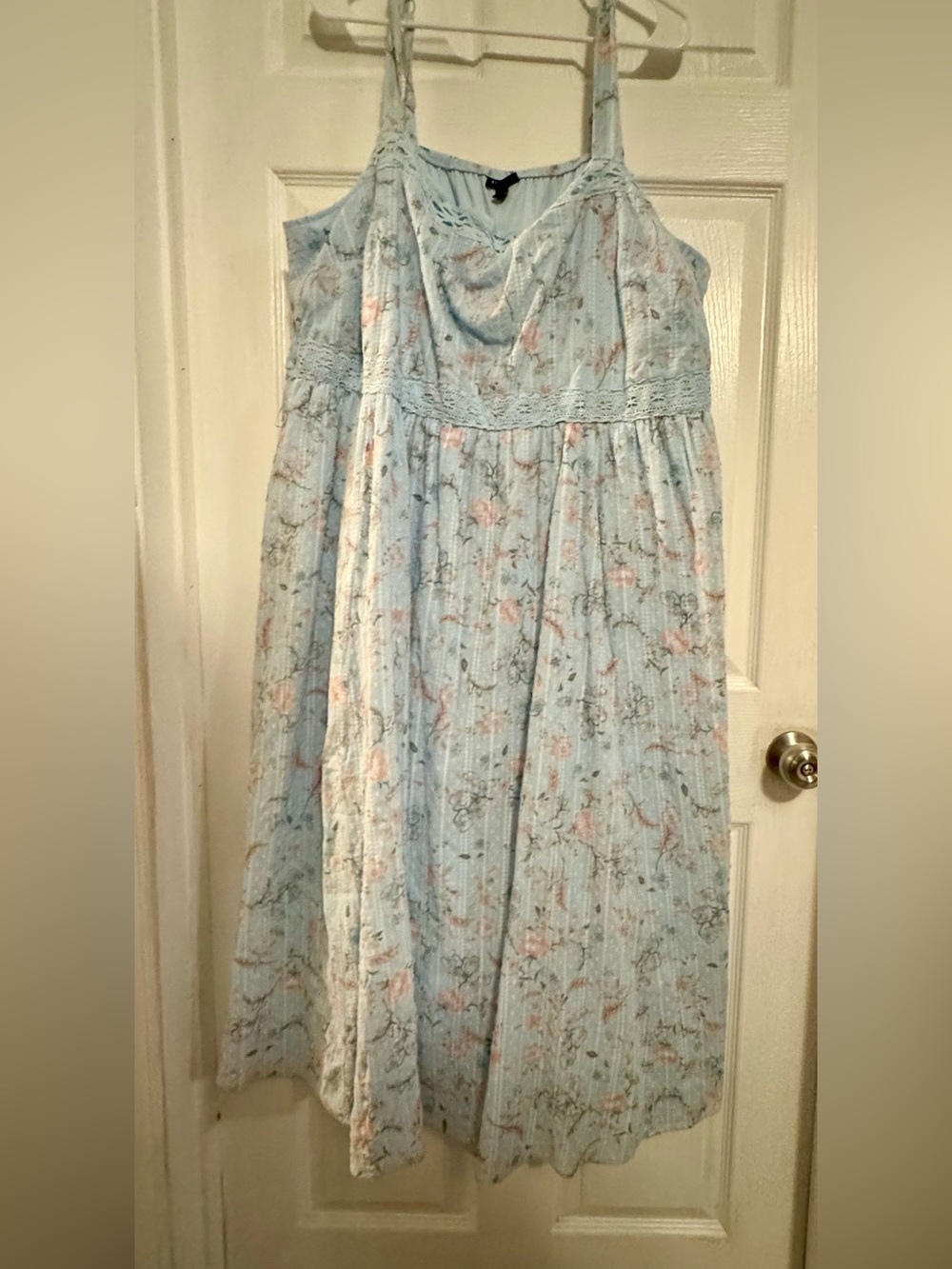 torrid Light Blue Floral Sundress with Pink Accents and Pockets
